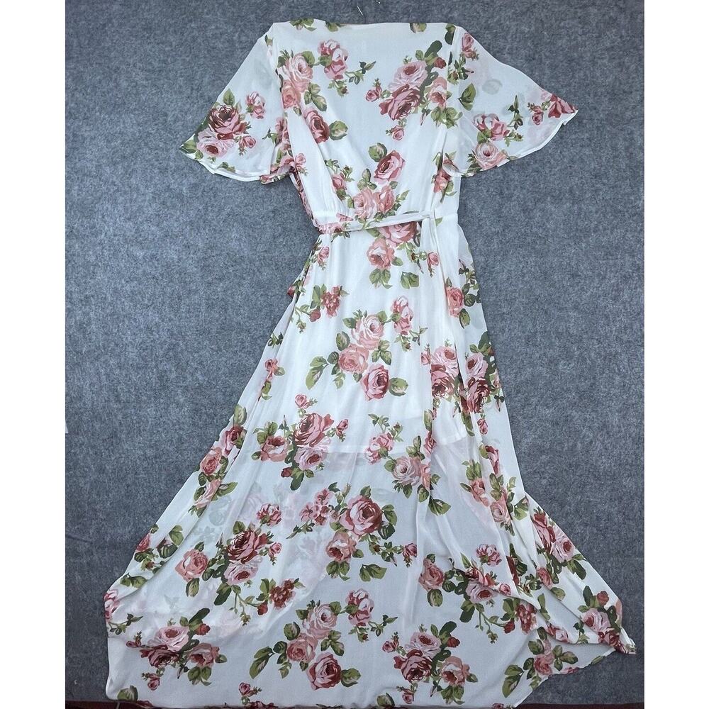 Show Me Your Mumu Dress Large Floral Maxi Boho Cottage Sheer Peasant Hi Low - Picture 2 of 7